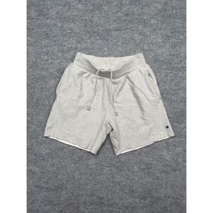 Champion Reverse Weave Sweat Shorts Mens Medium Gray Raw Hem Athletic Lounge